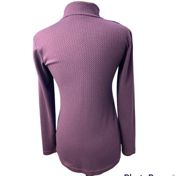 Merrell Indira Snap Burgundy Diamond Knit Hi/lo Placket Pullover Top - Picture 5 of 9